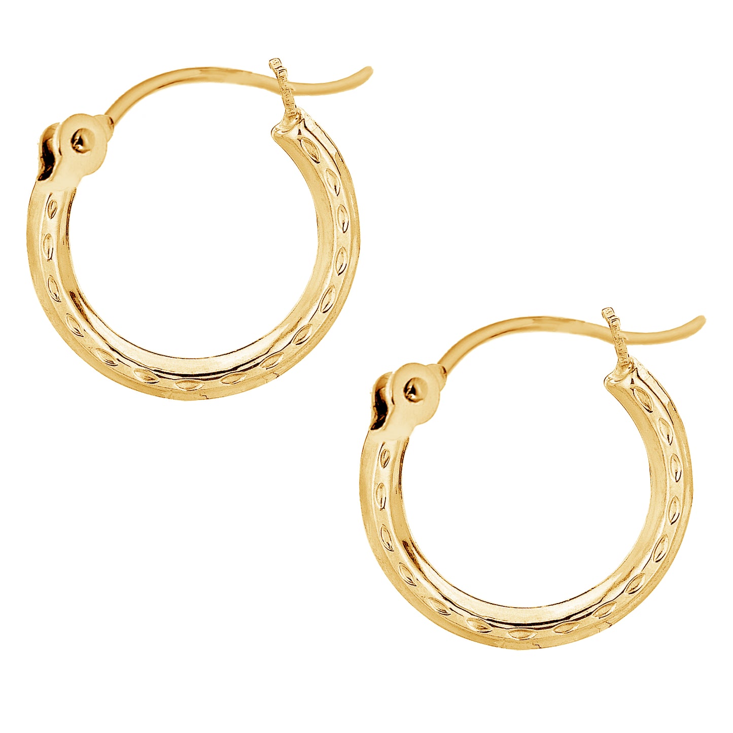 Ritastephens 14K Real Yellow Gold Tubular Hoop Earrings - 2x13mm Classic, Dainty, Lightweight Small Gold Hoops | Minimalist Everyday Jewelry | Solid 14K Gold Earrings for Women