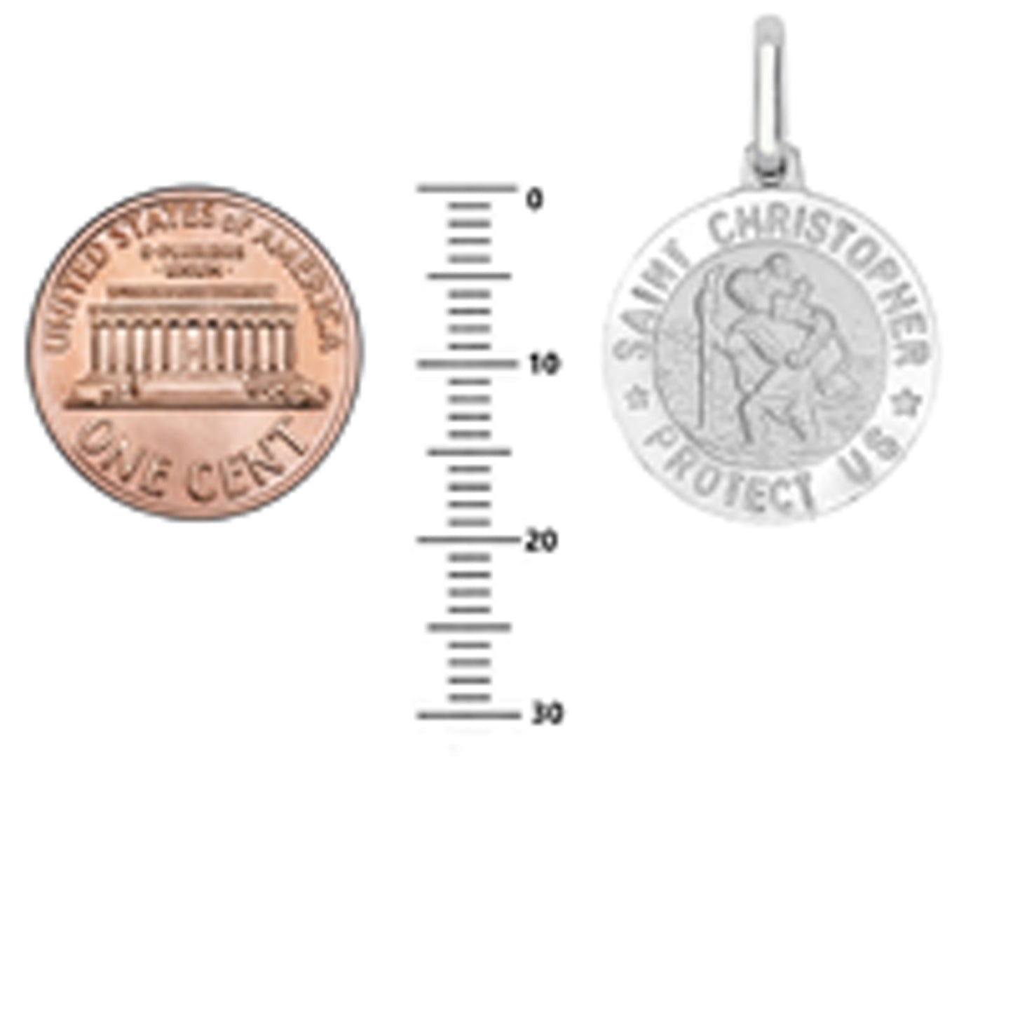 Saint Christopher Medal Charm Pendant and chain Necklace Religious Necklace Sterling silver 925