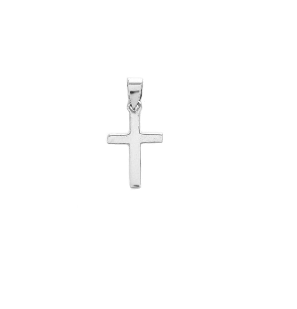 Sterling Silver Shiny Cross Charm Pendant small