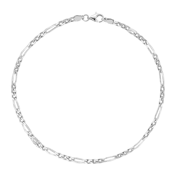 Ritastephens 1.8mm Sterling Silver Italian Figaro Anklet