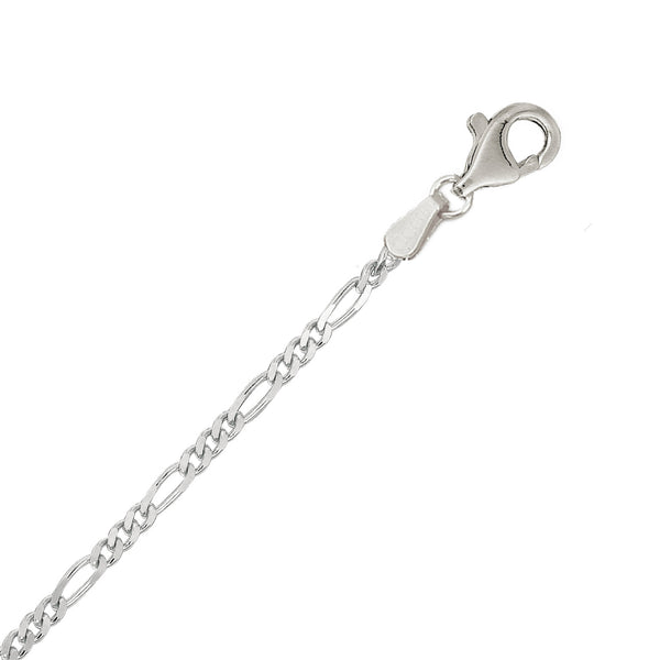 Sterling Silver Dainty Italian Figaro Link Chain Anklet 1.8mm width
