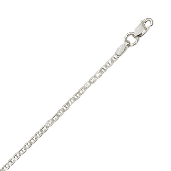 Sterling Silver Mariner Link Chain Anklet 10 inches