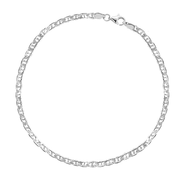 Sterling Silver Mariner Anklet 10" Ankle Bracelet 2.7mm