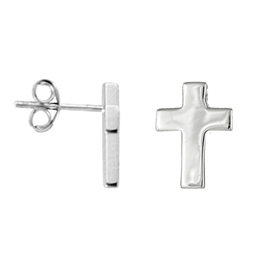 Sterling Silver Miniature Cross Studs Posts Earrings 