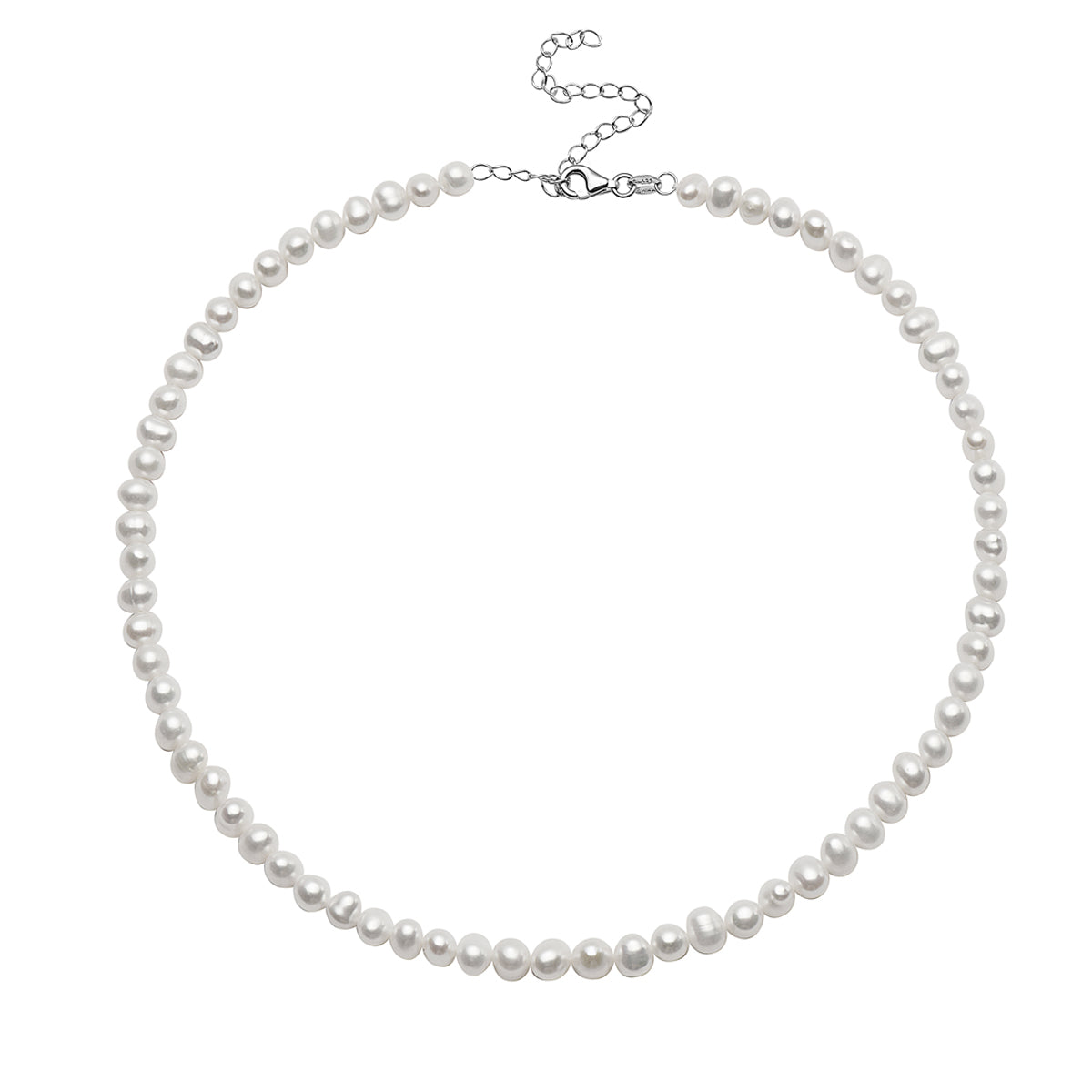 Ritastephens Elegant Sterling Silver Adjustable Necklace with Freshwater Cultured Pearls – Timeless and Refined