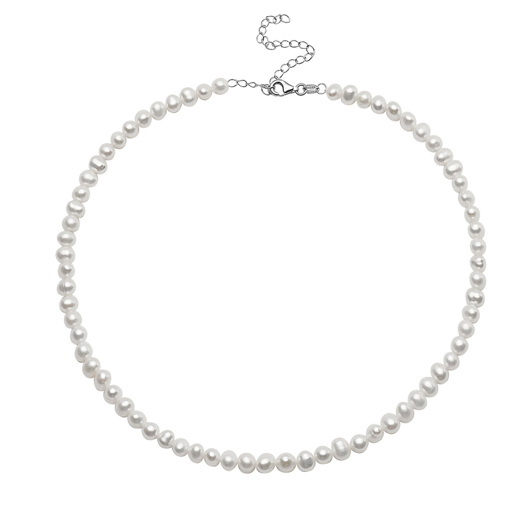 Sterling Silver Freshwater Cultured Pearl Adjustable Necklace