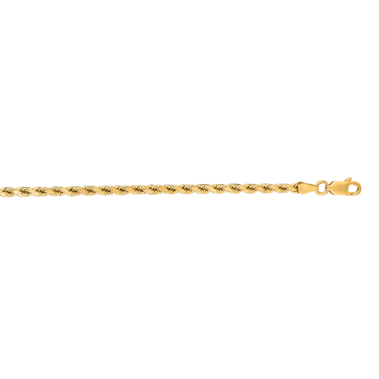 Rita Stephens Elegant .925 Sterling Silver Necklace with Yellow Gold Overlay - 1.5mm Classic Rope Chain