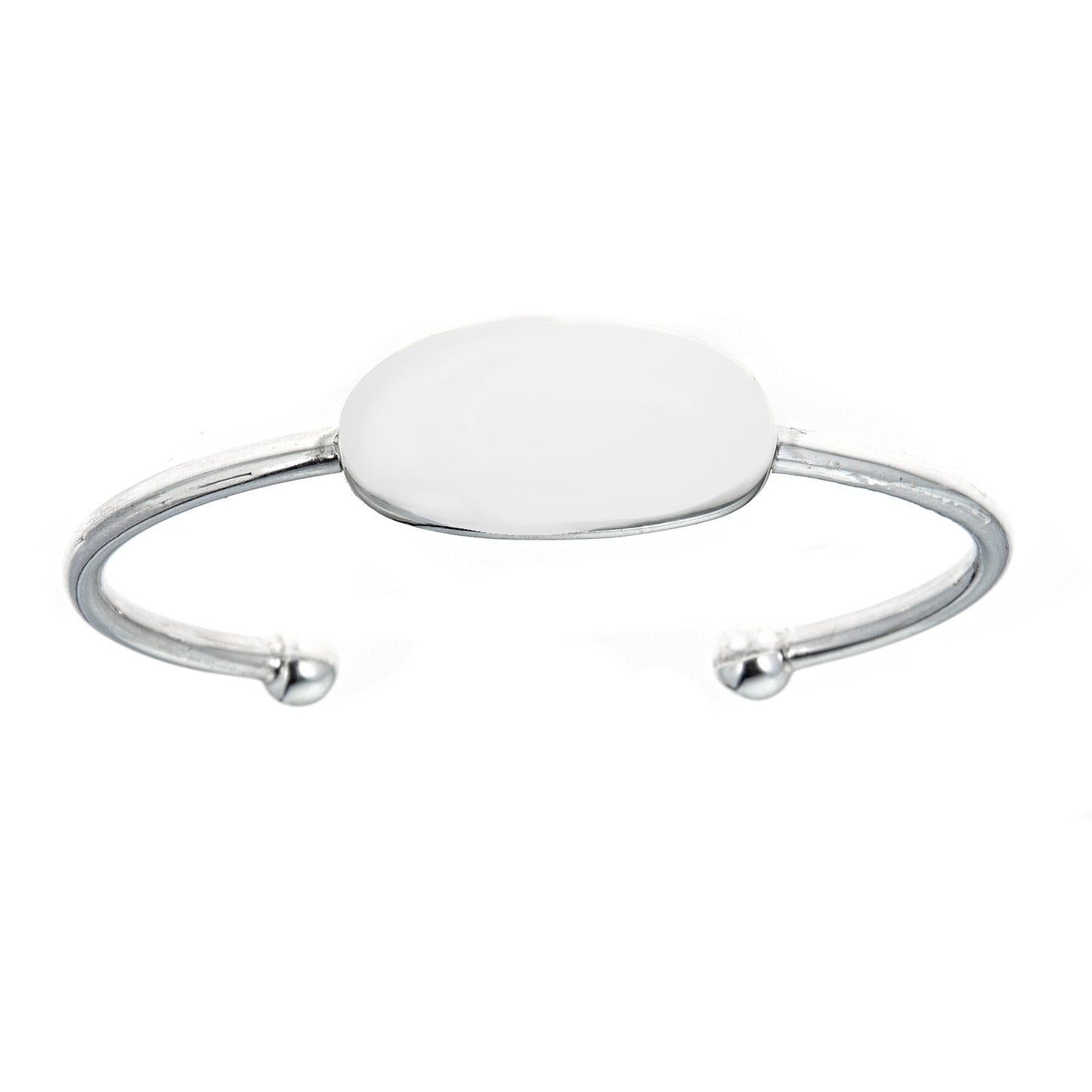 Ritastephens Children's Sterling Silver Oval Half Cuff Baby Bangle Bracelet – Elegant and Classic Design for Little Ones