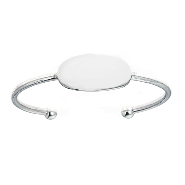 Children's Sterling Silver Oval Half Cuff Baby Bangle Bracelet