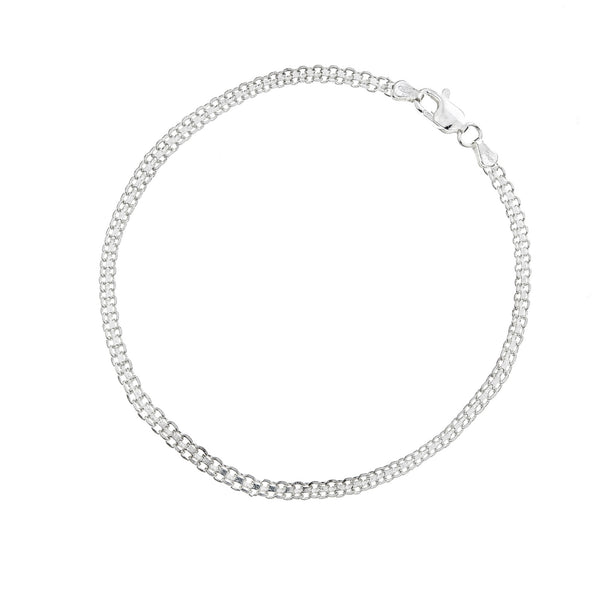 Sterling Silver Bizmark Chain Anklet Ankle Bracelet 10" and 11" 2.8mm