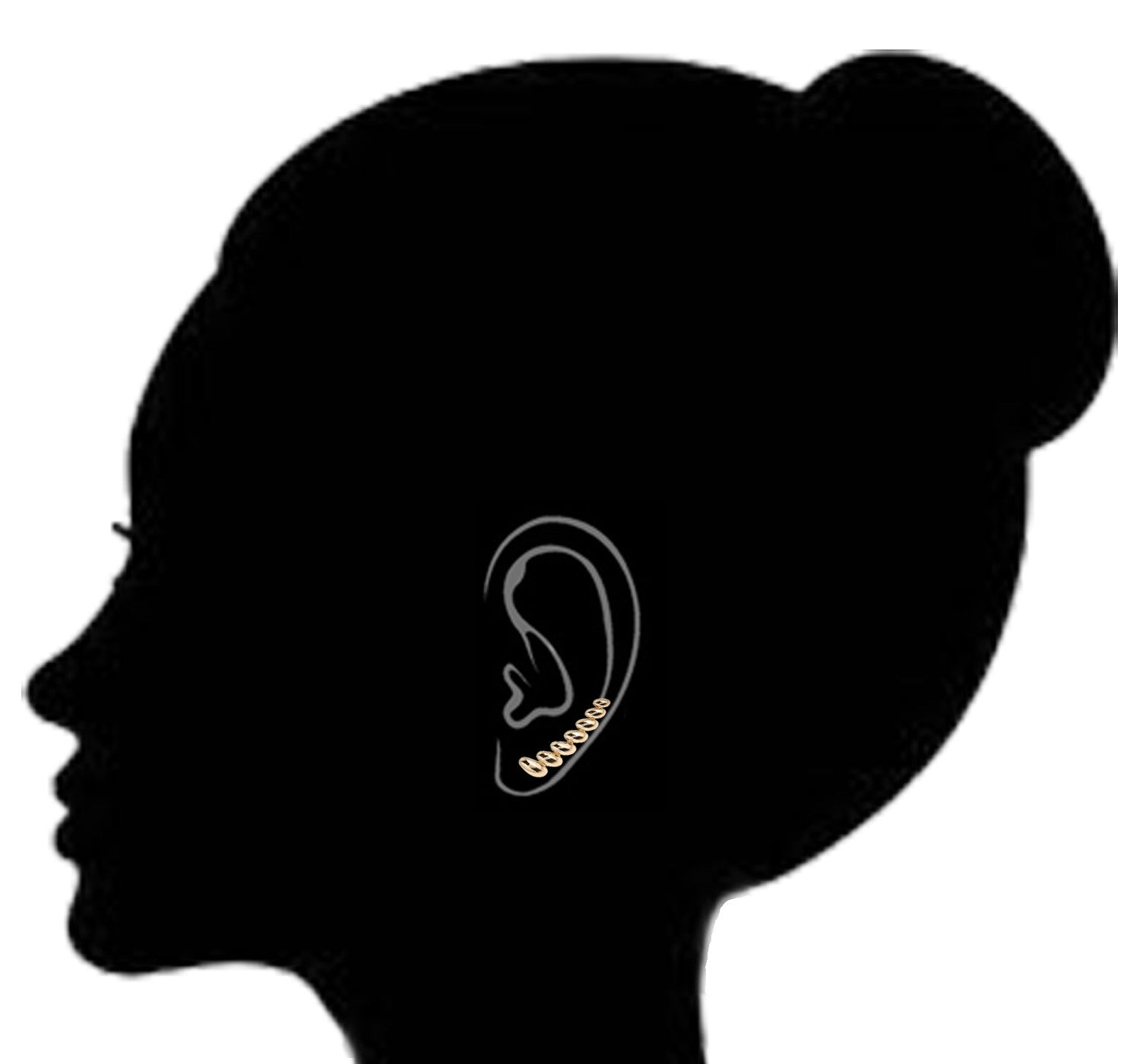 14k Yellow Gold San Marco Ribbed Ear Climber Crawler Earrings 24 Mm