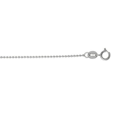 .925 Sterling Silver Bead Ball Chain Necklace 18" 1mm